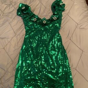 80’s Green Sequin Dress